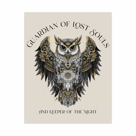 Poster 11″ x 14″ / Matte Guardian of Lost Souls Mythic Owl Art Print The Mystic Eden