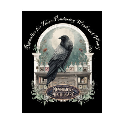 Poster 11″ x 14″ / Matte Nevermore Apothecary Edgar Allan Poe Black Print The Mystic Eden