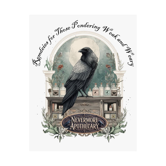 Poster 11″ x 14″ / Matte Nevermore Apothecary Edgar Allan Poe Print The Mystic Eden