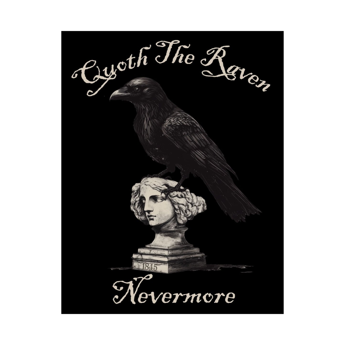 Poster 11″ x 14″ / Matte Quoth the Raven Nevermore Edgar Allan Poe Back Print The Mystic Eden