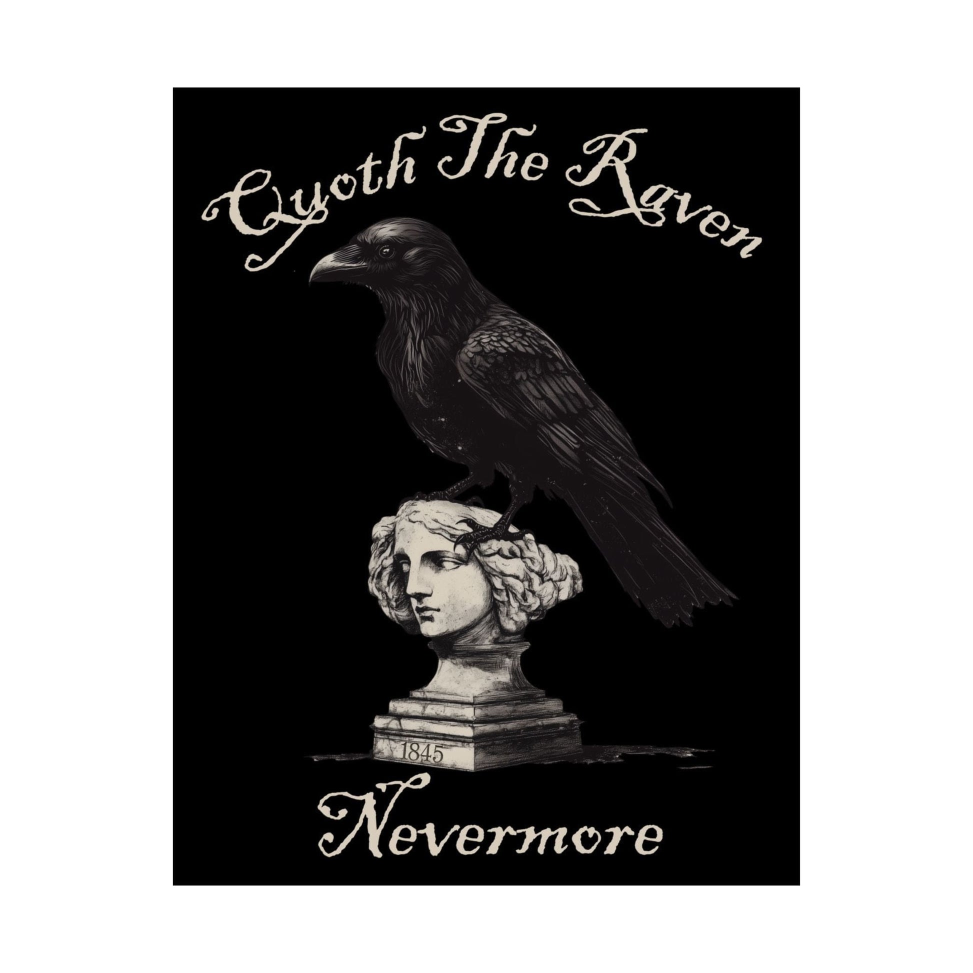 Poster 11″ x 14″ / Matte Quoth the Raven Nevermore Edgar Allan Poe Back Print The Mystic Eden