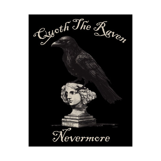 Poster 11″ x 14″ / Matte Quoth the Raven Nevermore Edgar Allan Poe Back Print The Mystic Eden