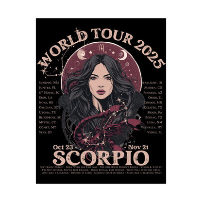 Poster 11″ x 14″ / Matte Scorpio Concert Zodiac World Tour 2025 Print The Mystic Eden