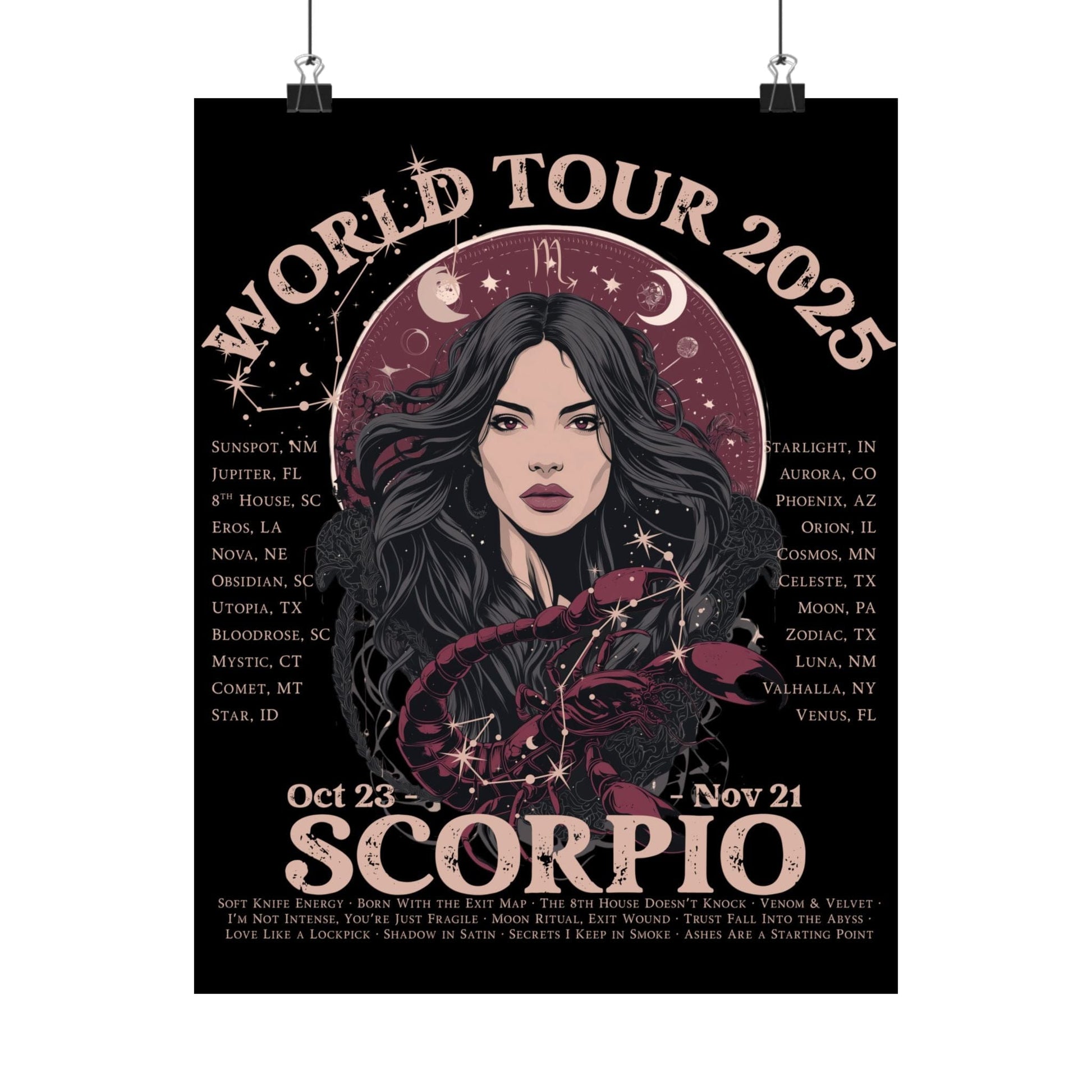Poster 11″ x 14″ / Matte Scorpio Concert Zodiac World Tour 2025 Print The Mystic Eden