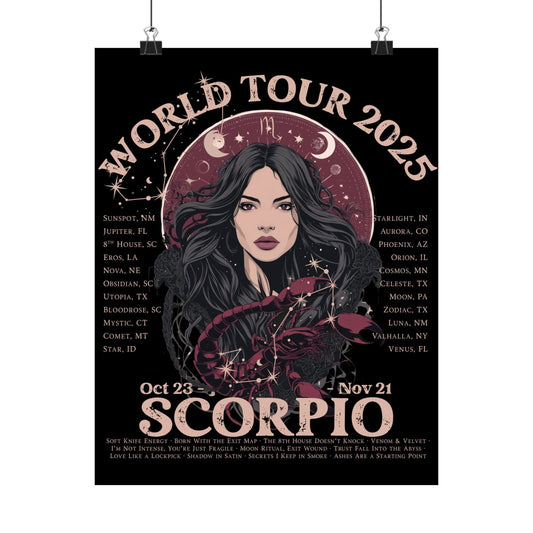 Poster 11″ x 14″ / Matte Scorpio Concert Zodiac World Tour 2025 Print The Mystic Eden