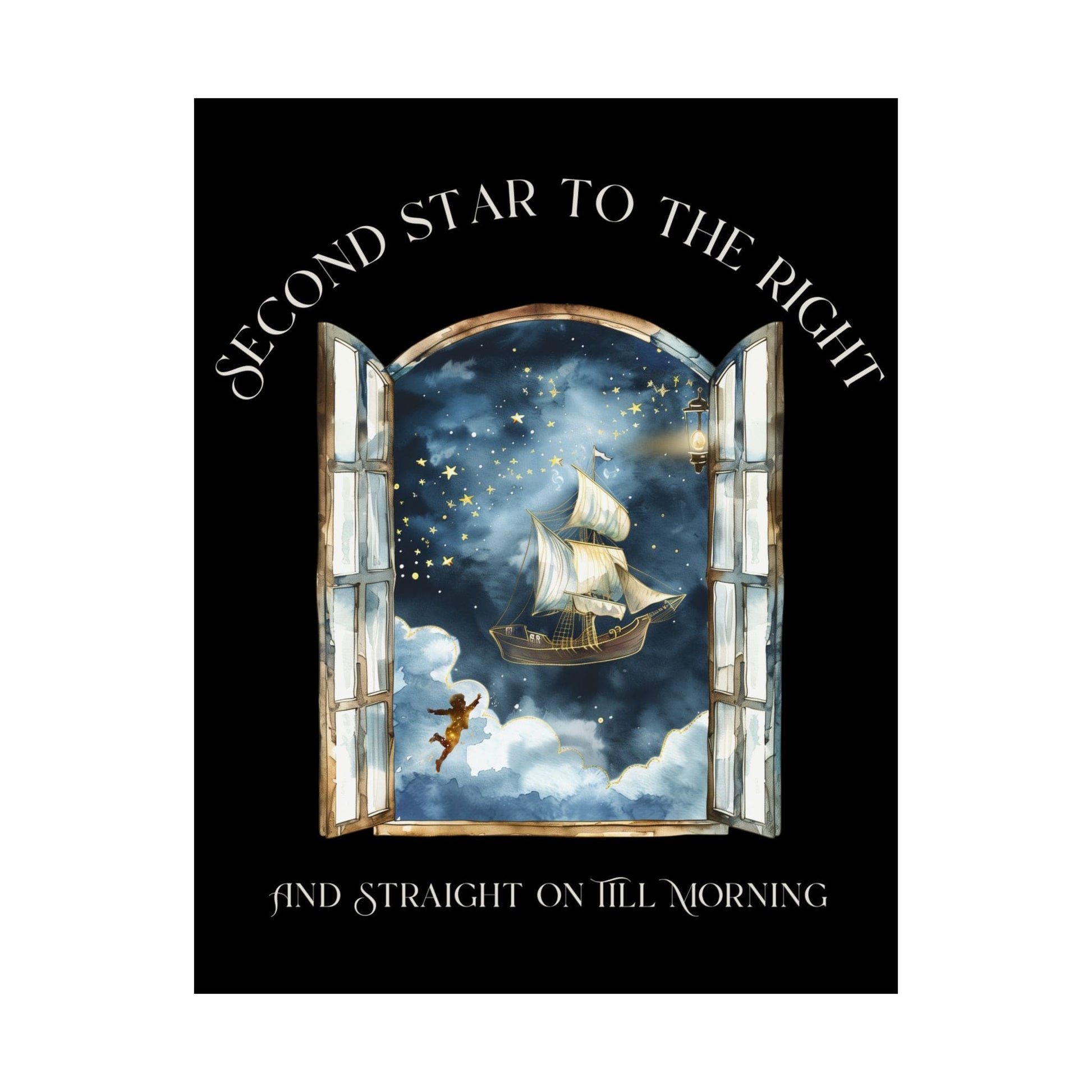 Poster 11″ x 14″ / Matte Second Star to the Right Peter Pan Print The Mystic Eden