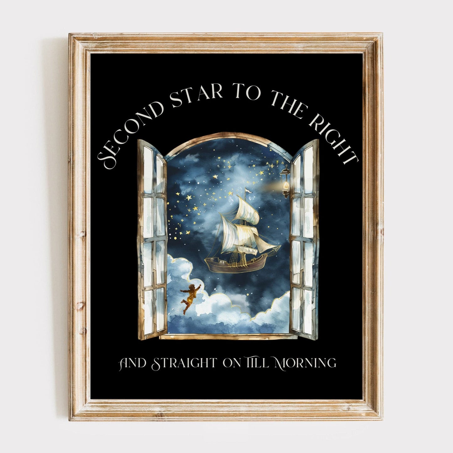 Poster 11″ x 14″ / Matte Second Star to the Right Peter Pan Print The Mystic Eden