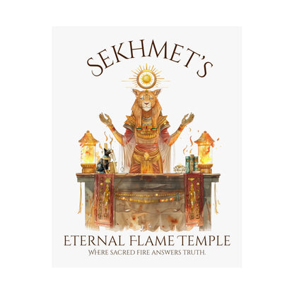 Poster 11″ x 14″ / Matte Sekhmet's Eternal Flame Temple Egyptian Mythology Poster The Mystic Eden