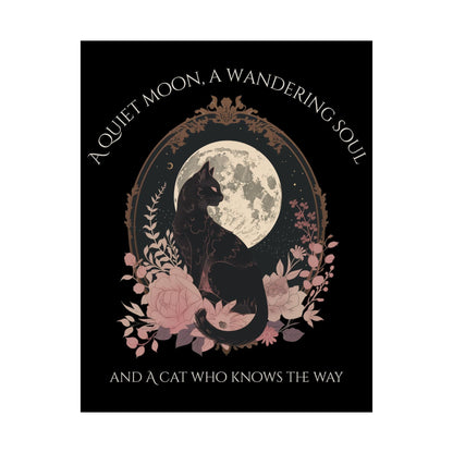 Poster 11″ x 14″ / Matte The Cat Who Knows The Way Black Print The Mystic Eden
