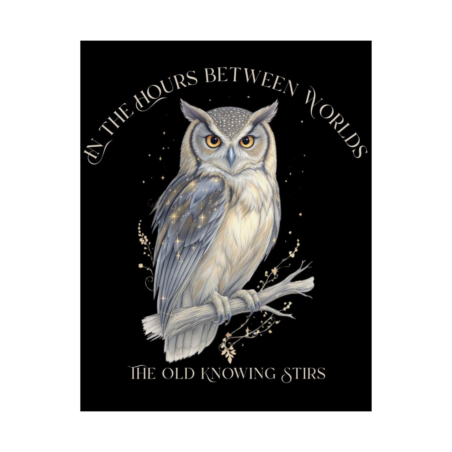 Poster 11″ x 14″ / Matte The Old Knowing Stirs Mystical Owl Art Black Print The Mystic Eden