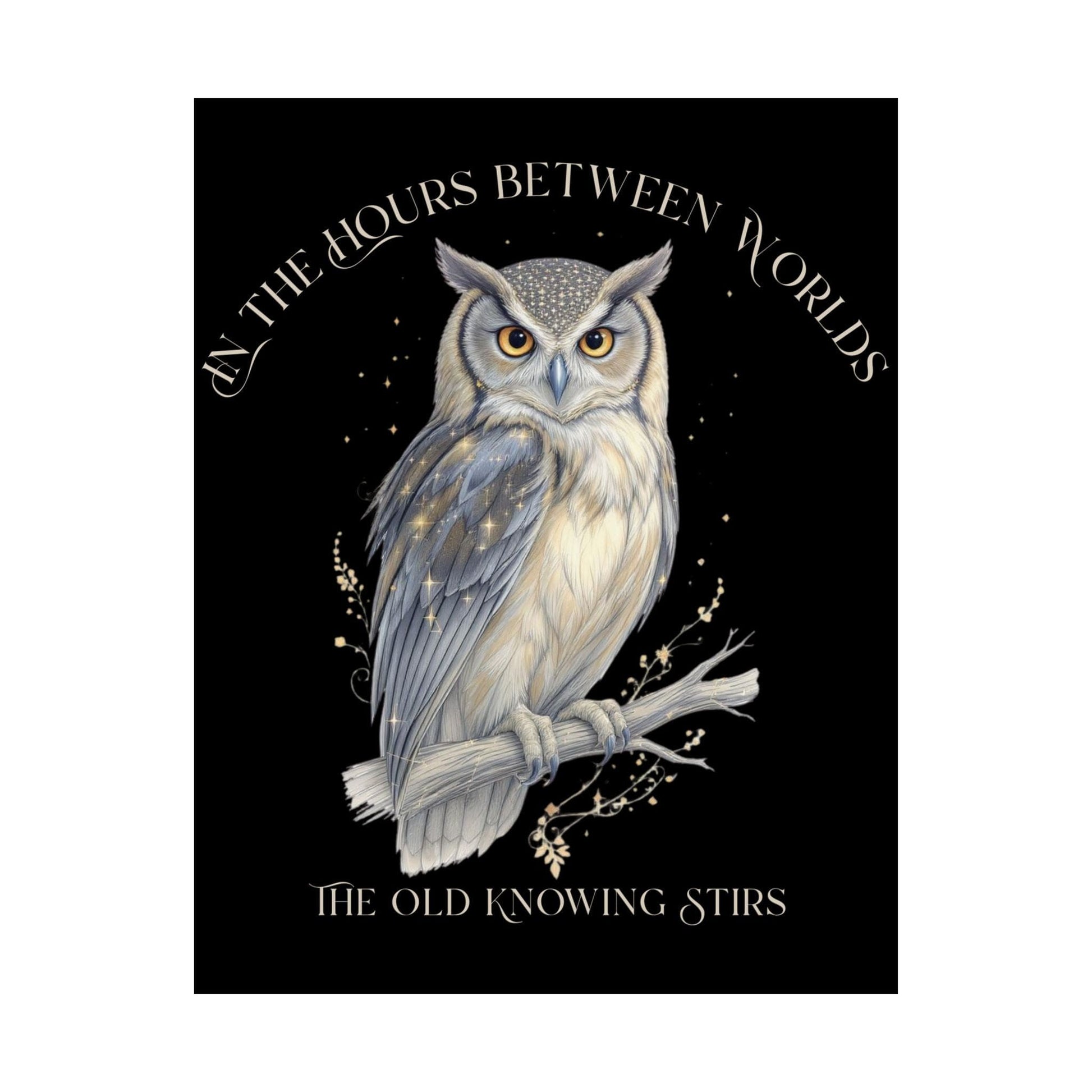 Poster 11″ x 14″ / Matte The Old Knowing Stirs Mystical Owl Art Black Print The Mystic Eden