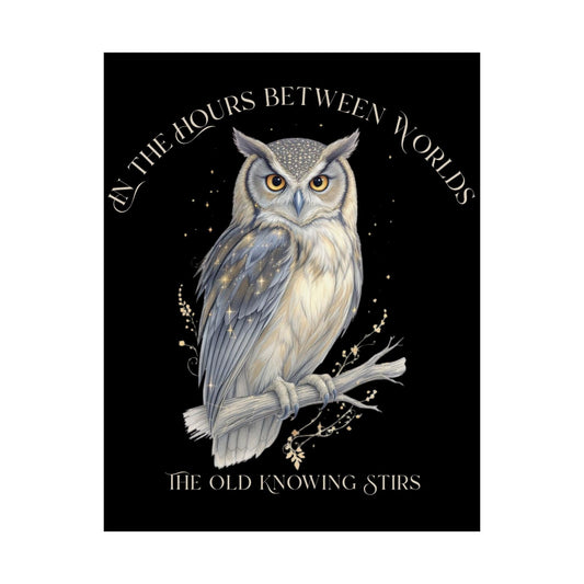 Poster 11″ x 14″ / Matte The Old Knowing Stirs Mystical Owl Art Black Print The Mystic Eden