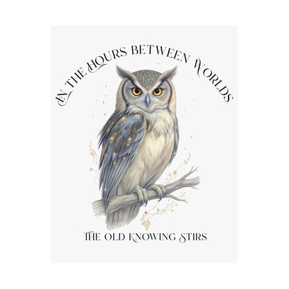 Poster 11″ x 14″ / Matte The Old Knowing Stirs Mystical Owl White Print The Mystic Eden