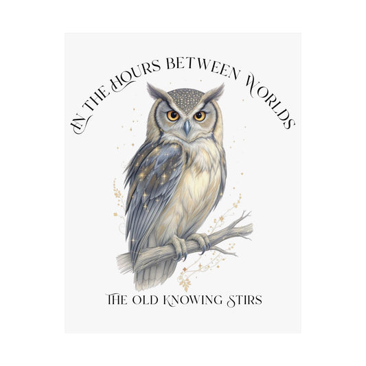 Poster 11″ x 14″ / Matte The Old Knowing Stirs Mystical Owl White Print The Mystic Eden