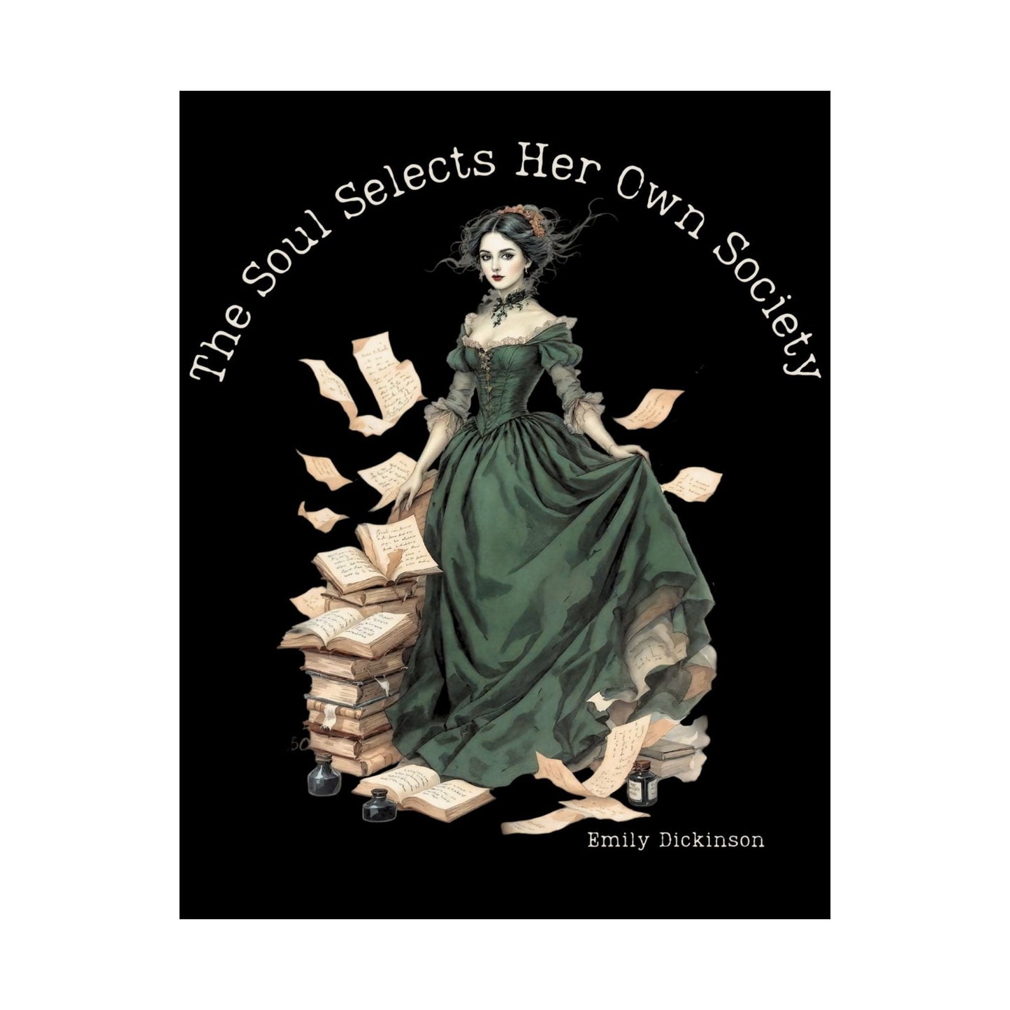 Poster 11″ x 14″ / Matte The Soul Selects Her Own Society Emily Dickinson Black Print The Mystic Eden