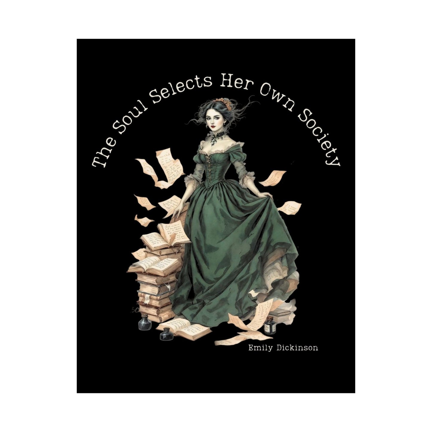 Poster 11″ x 14″ / Matte The Soul Selects Her Own Society Emily Dickinson Black Print The Mystic Eden