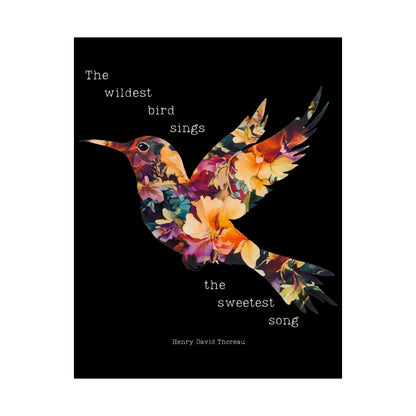 Poster 11″ x 14″ / Matte The Wildest Bird Sings the Sweetest Song Thoreau Print The Mystic Eden