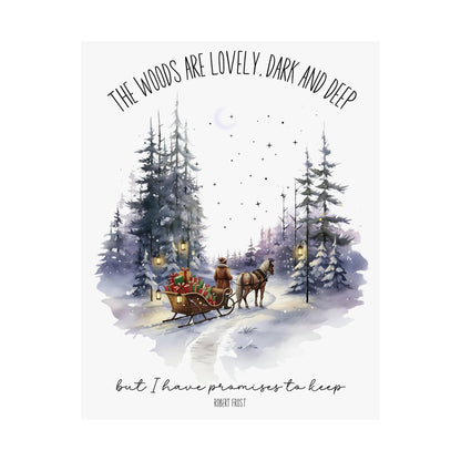 Poster 11″ x 14″ / Matte The Woods Are Lovely Robert Frost Christmas Edition Print The Mystic Eden