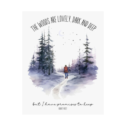 Poster 11″ x 14″ / Matte The Woods Are Lovely Robert Frost Print The Mystic Eden
