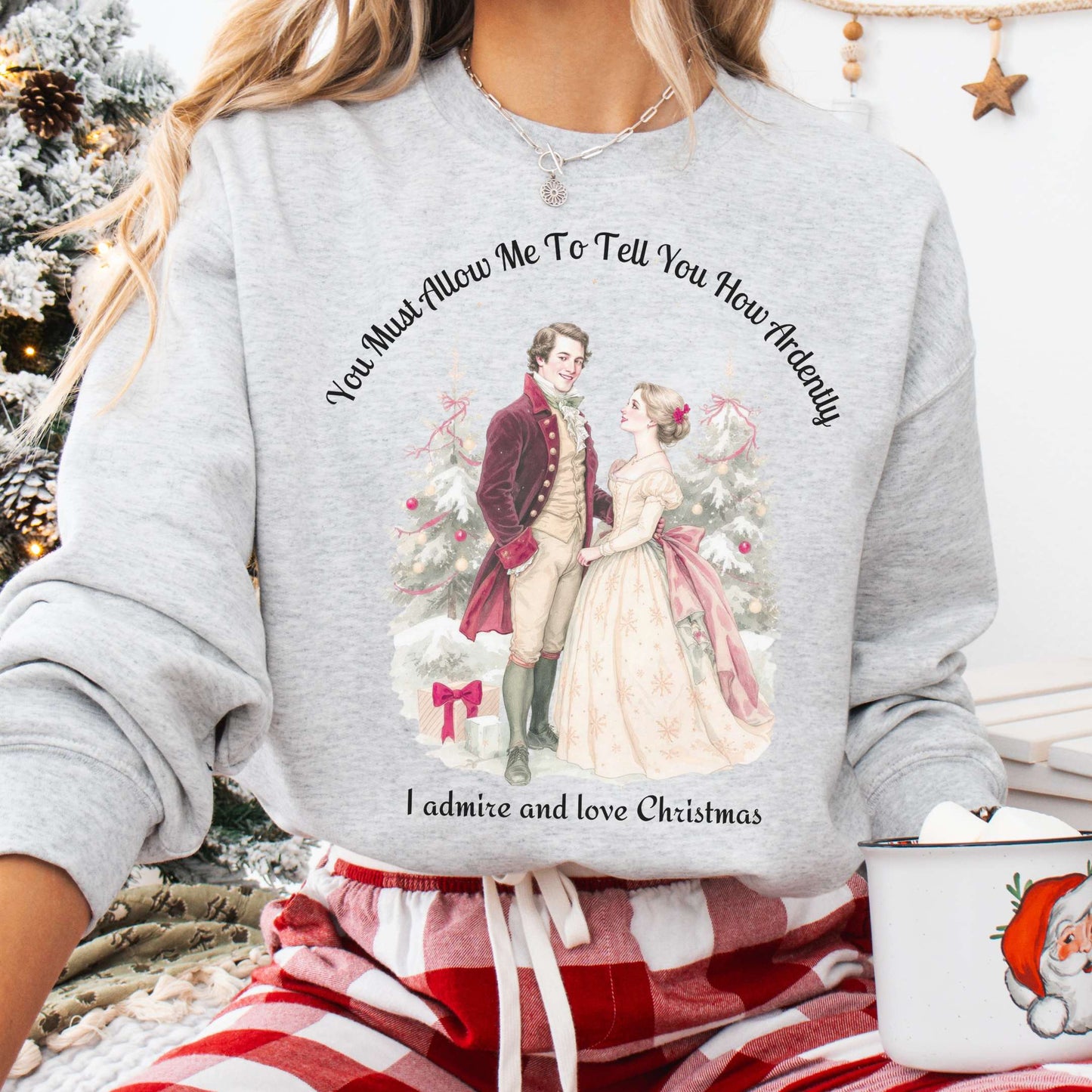 Sweatshirt Ash / S Pride & Prejudice Christmas Sweatshirt The Mystic Eden