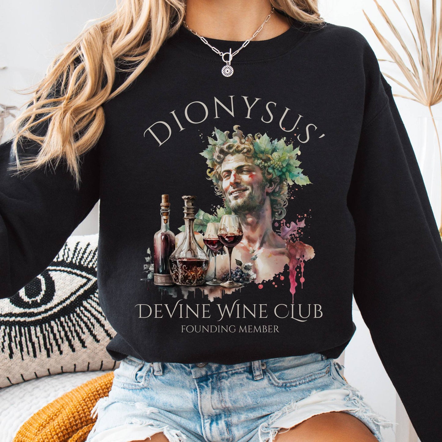 Sweatshirt Black / S Dionysus' Divine Wine Club Mythology Sweatshirt The Mystic Eden