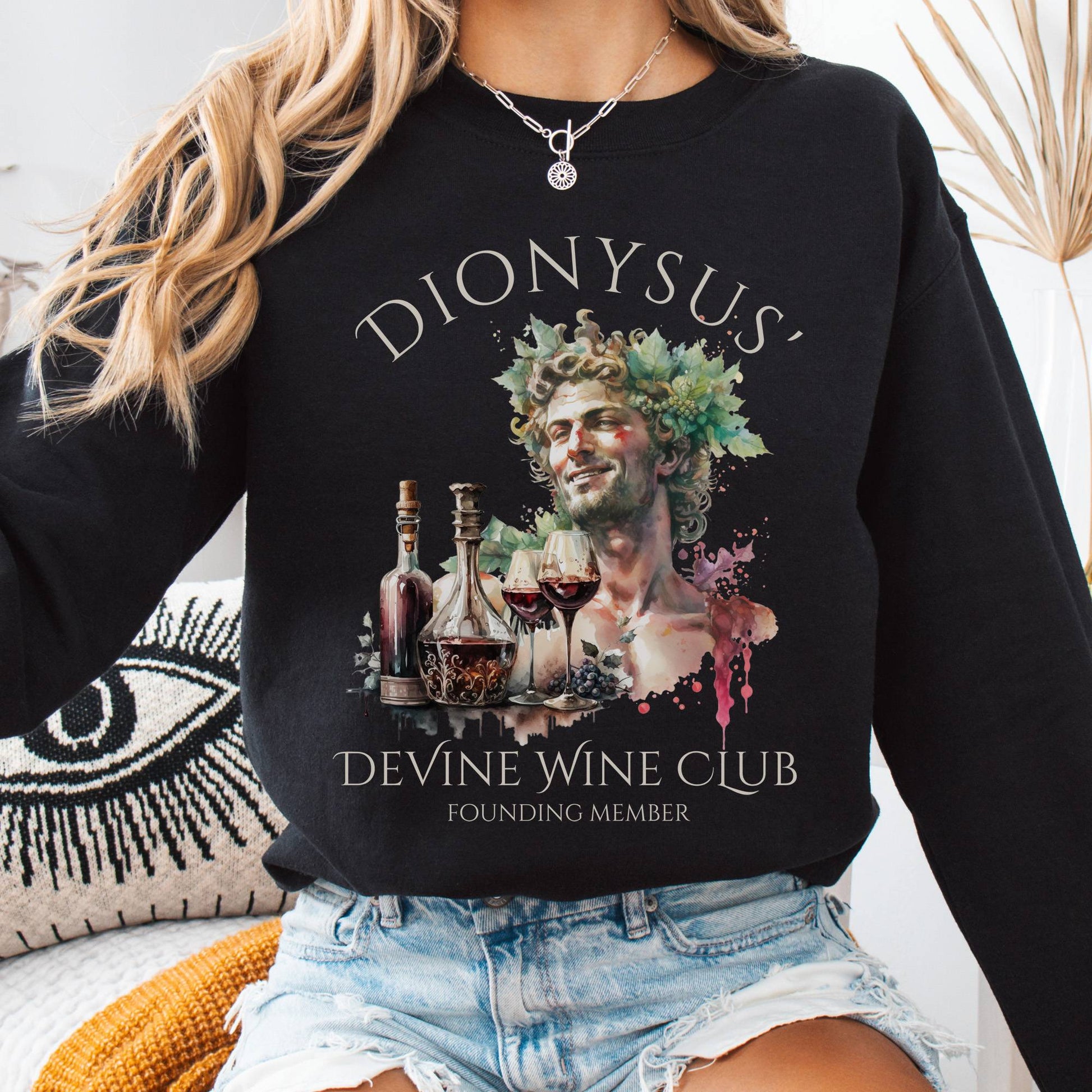 Sweatshirt Black / S Dionysus' Divine Wine Club Mythology Sweatshirt The Mystic Eden