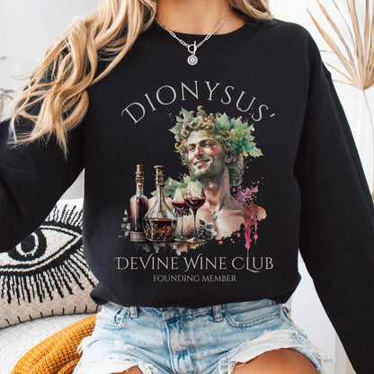 Sweatshirt Black / S Dionysus' Divine Wine Club Mythology Sweatshirt The Mystic Eden