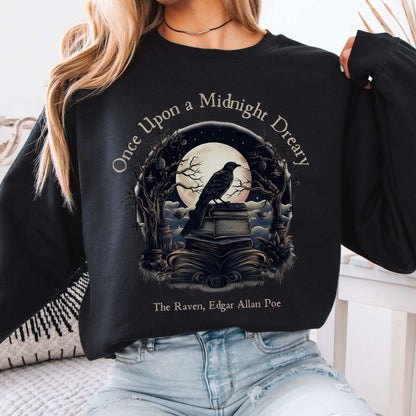 Sweatshirt Black / S Edgar Allan Poe Sweatshirt - Once upon a midnight dreary The Mystic Eden