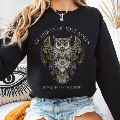 Sweatshirt Black / S Guardian of Lost Souls Mythic Owl Sweatshirt The Mystic Eden
