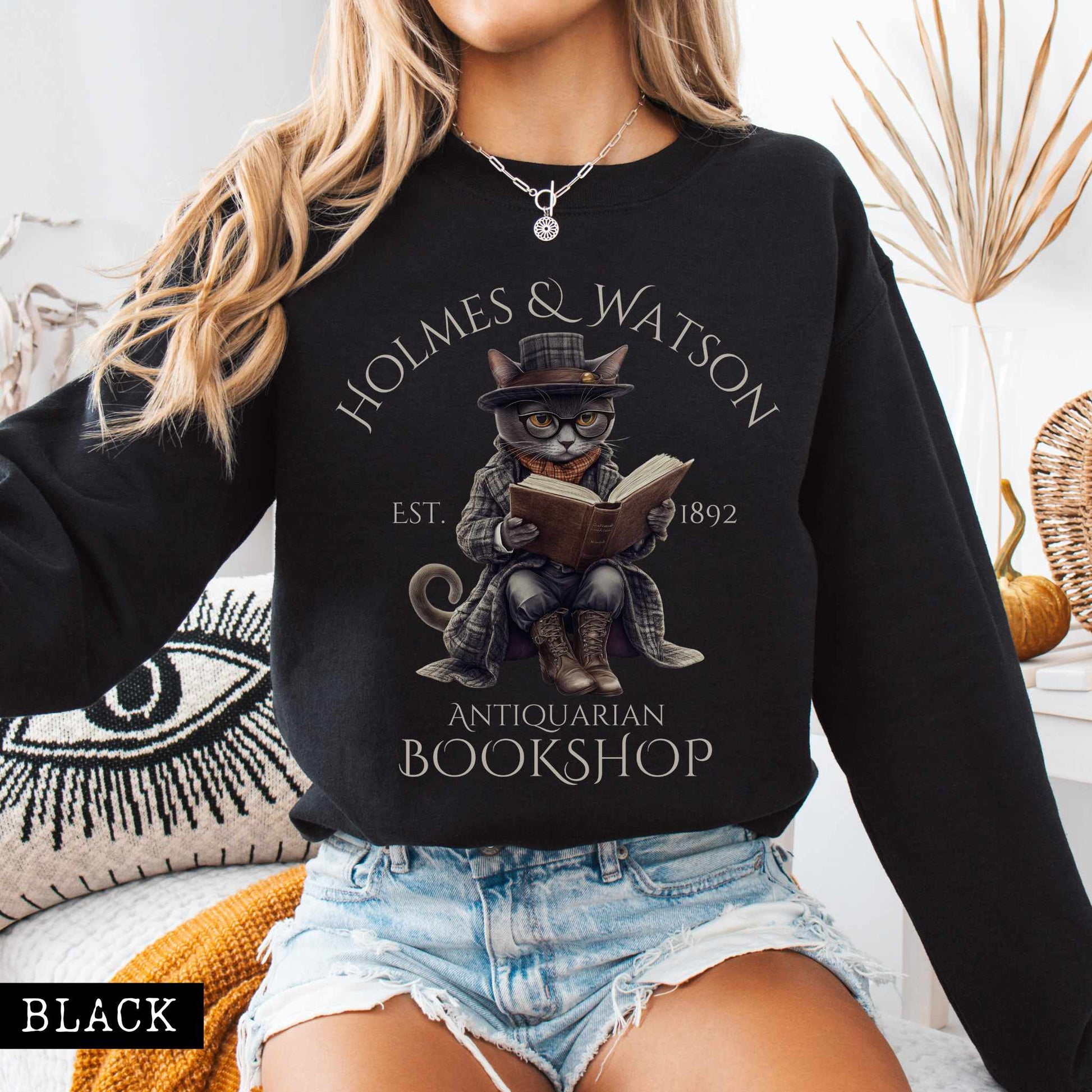 Sweatshirt Black / S Holmes & Watson Antiquarian Bookshop - Sherlock Holmes Sweatshirt The Mystic Eden