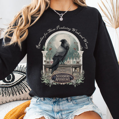 Sweatshirt Black / S Nevermore Apothecary Edgar Allan Poe Sweatshirt The Mystic Eden