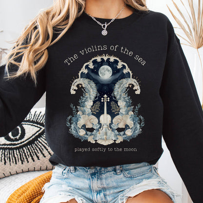 Sweatshirt Black / S The Violins of the Sea Played Softly to the Moon Sweatshirt The Mystic Eden