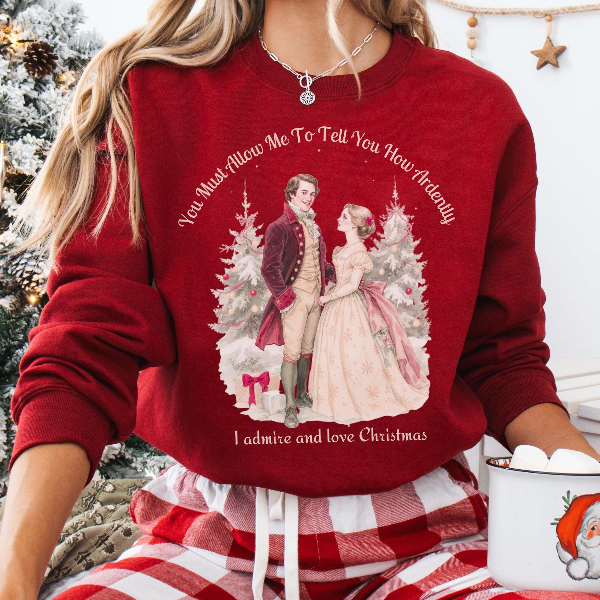 Sweatshirt Cardinal Red / S Pride & Prejudice Christmas Sweatshirt The Mystic Eden