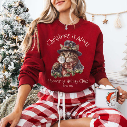 Sweatshirt Christmas is Afoot! Sherlock Holmes Christmas Sweatshirt The Mystic Eden