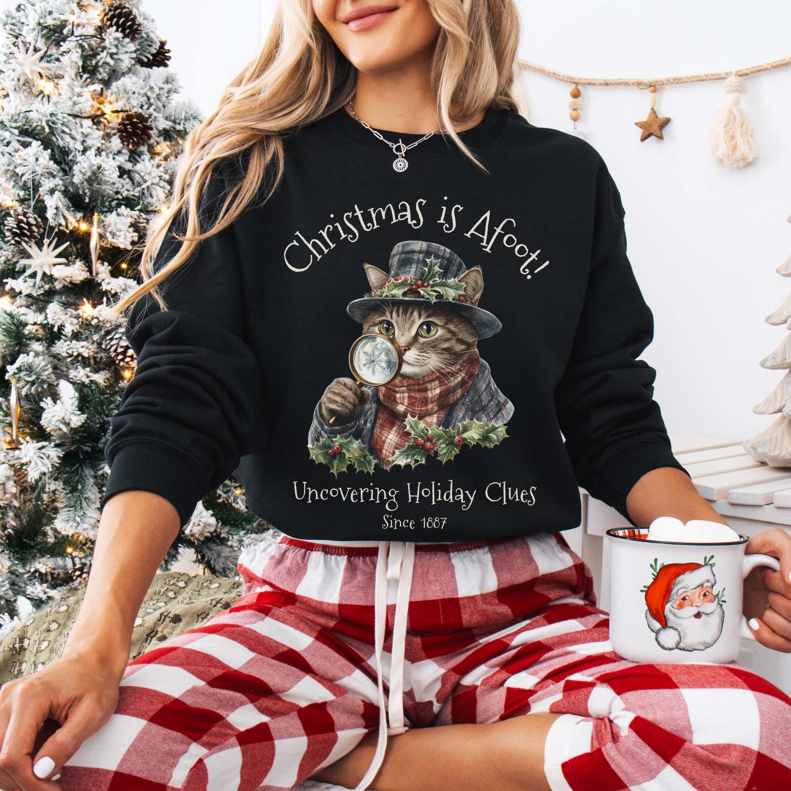 Sweatshirt Christmas is Afoot! Sherlock Holmes Christmas Sweatshirt The Mystic Eden