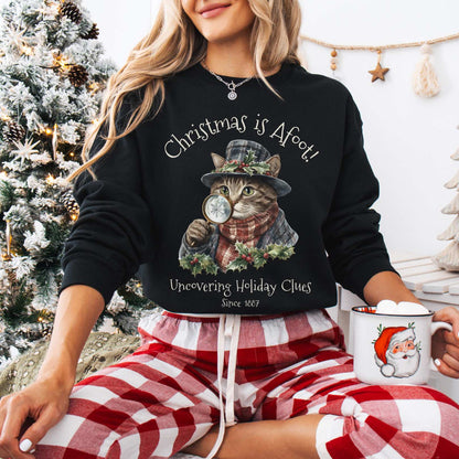 Sweatshirt Christmas is Afoot! Sherlock Holmes Christmas Sweatshirt The Mystic Eden
