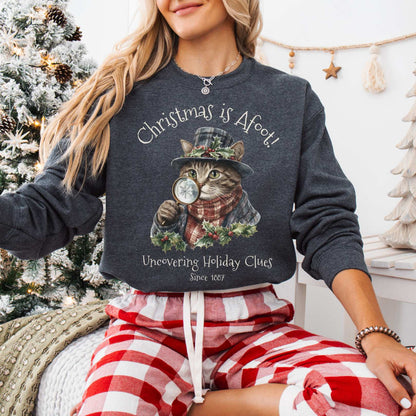 Sweatshirt Christmas is Afoot! Sherlock Holmes Christmas Sweatshirt The Mystic Eden
