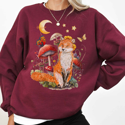 Sweatshirt Cottagecore Fox Sweatshirt The Mystic Eden