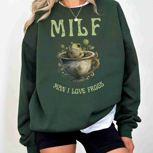 Sweatshirt Cottagecore Man I Love Frogs Sweatshirt The Mystic Eden