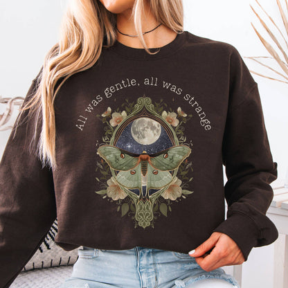 Sweatshirt Dark Chocolate / S All Was Gentle All Was Strange Edgar Allan Poe Sweatshirt The Mystic Eden