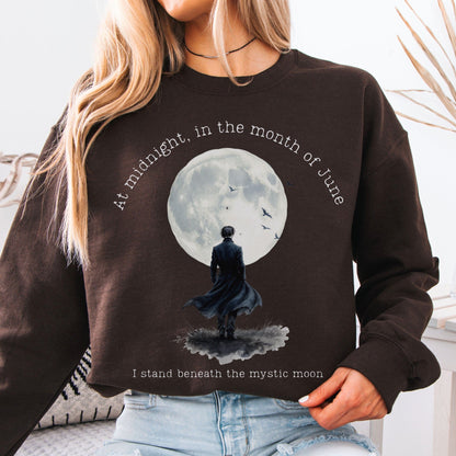 Sweatshirt Dark Chocolate / S Beneath the Mystic Moon Edgar Allan Poe Sweatshirt The Mystic Eden