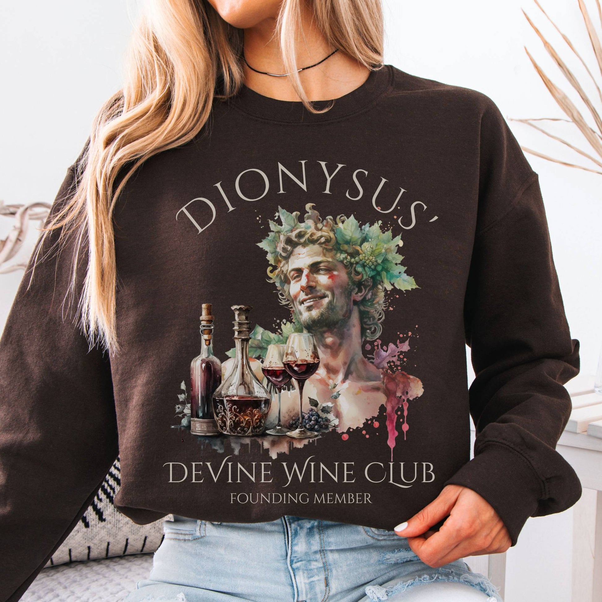 Sweatshirt Dark Chocolate / S Dionysus' Divine Wine Club Mythology Sweatshirt The Mystic Eden