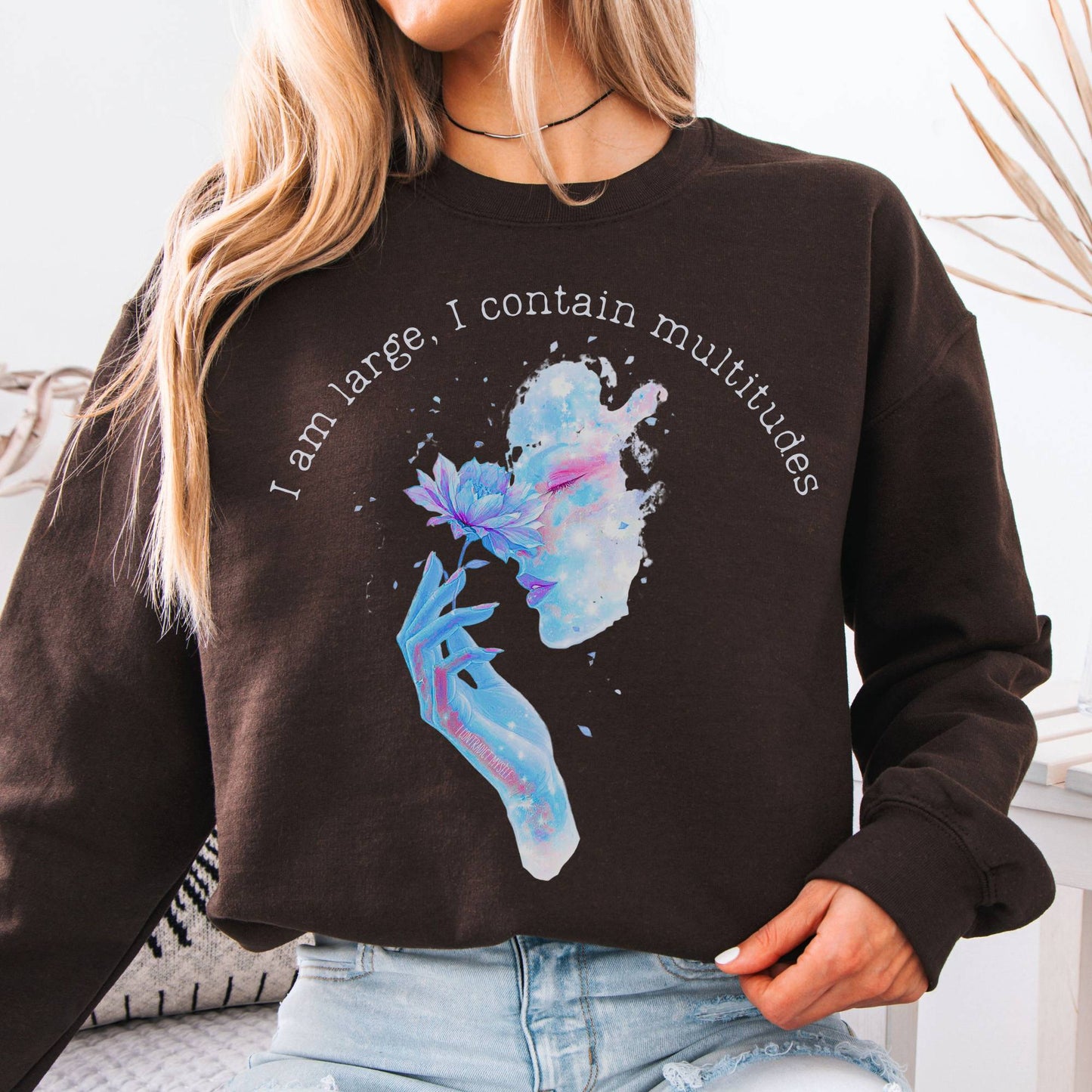 Sweatshirt Dark Chocolate / S I Contain Multitudes Walt Whitman Sweatshirt The Mystic Eden
