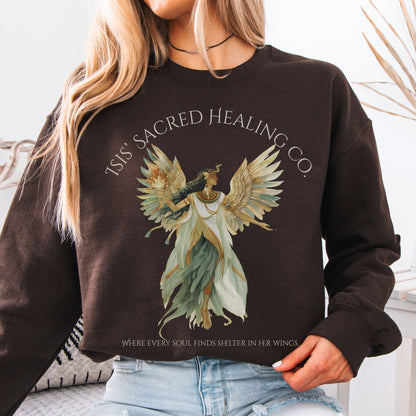 Sweatshirt Dark Chocolate / S Isis' Sacred Healing Co Egyptian Mythology Sweatshirt The Mystic Eden