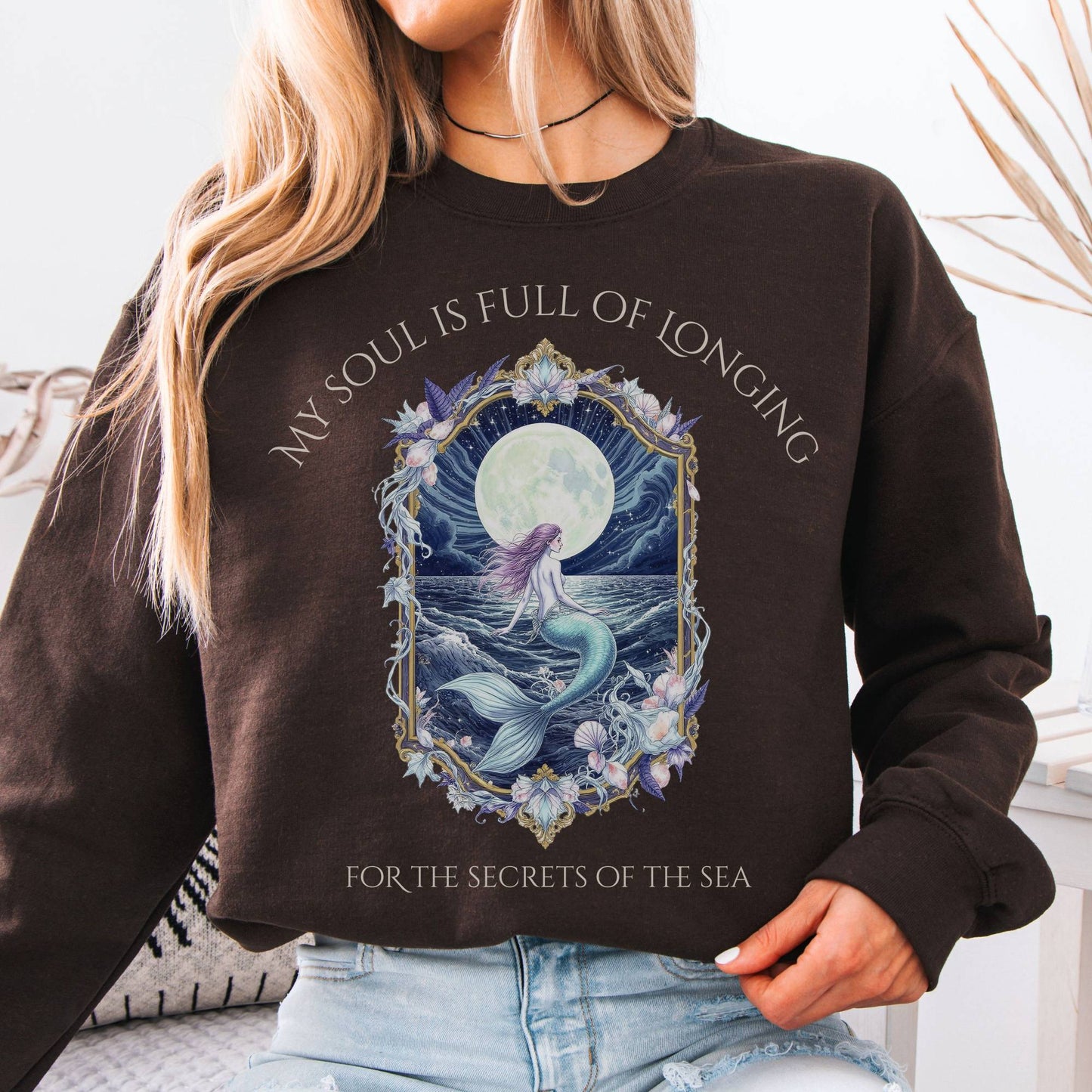 Sweatshirt Dark Chocolate / S My Soul Is Full of Longing Poetry Sweatshirt The Mystic Eden