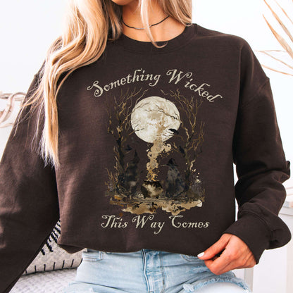 Sweatshirt Dark Chocolate / S Something Wicked This Way Comes, Shakespeare Macbeth Witches Sweatshirt The Mystic Eden