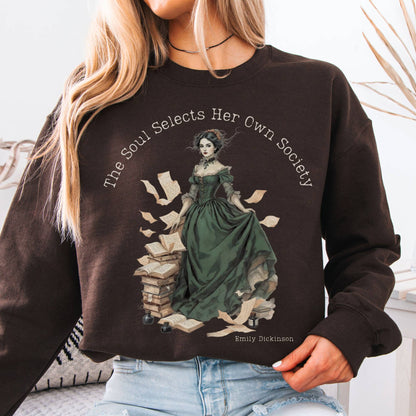 Sweatshirt Dark Chocolate / S The Soul Selects Her Own Society Emily Dickinson Sweatshirt The Mystic Eden