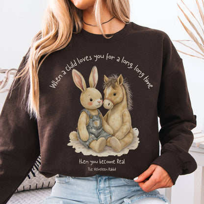 Sweatshirt Dark Chocolate / S You Become Real The Velveteen Rabbit Sweatshirt The Mystic Eden
