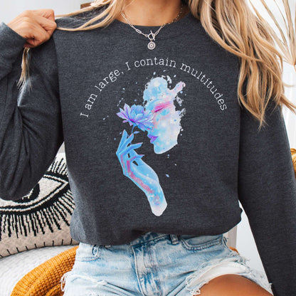Sweatshirt Dark Heather / S I Contain Multitudes Walt Whitman Sweatshirt The Mystic Eden