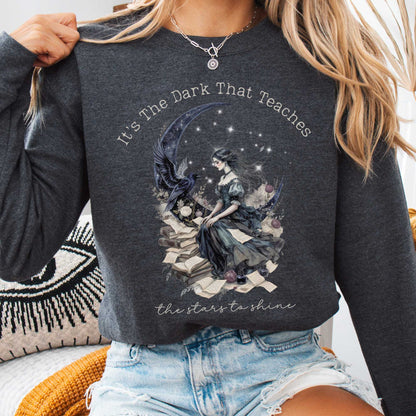 Sweatshirt Dark Heather / S Its the Dark That Teaches the Stars to Shine Poe Inspired Sweatshirt The Mystic Eden